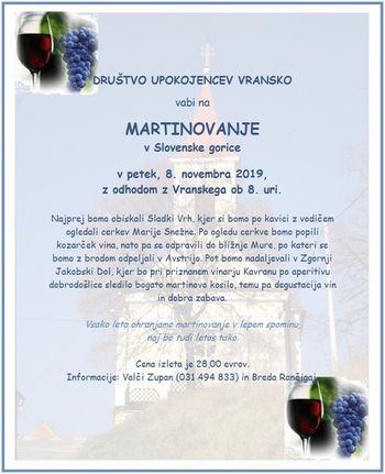 Martinovanje upokojencev 2019 - vabilo
