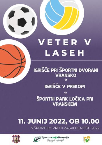 VETER V LASEH – S ŠPORTOM PROTI ZASVOJENOSTI 2022 - odpovedano