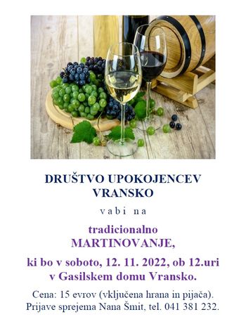 Martinovanje Društva upokojencev Vransko