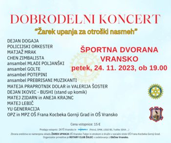 ŽAREK UPANJA ZA OTROŠKI NASMEH, dobrodelni koncert