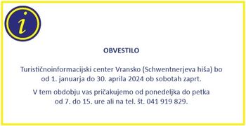 TIC Vransko – zimski delovni čas