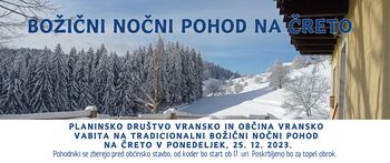 BOŽIČNI NOČNI POHOD NA ČRETO