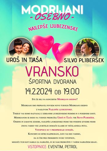 MODRIJNI OSEBNO, Najlepše ljubezenske