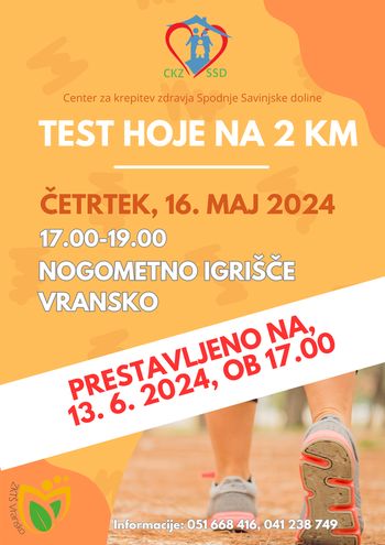 Občinski preizkus hoje na 2 kilometra Občinski preizkus hoje na 2 kilometra