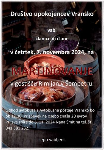 MARTINOVANJE DRUŠTVA UPOKOJENCEV