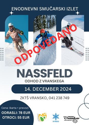 Enodnevni smučarski izlet v Nassfeld - ODPOVEDANO!