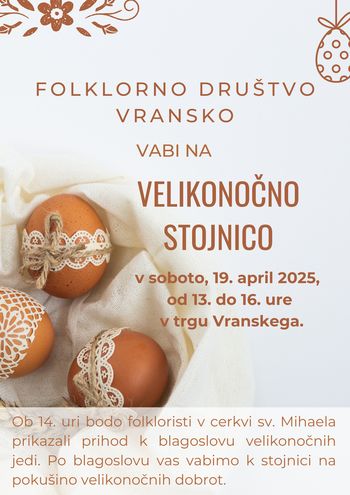 Folklorno društvo Vransko vabi na velikonočno stojnico