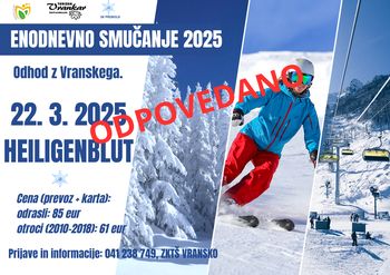 ENODNEVNO SMUČANJE - HEILIGENBLUT - ODPOVEDANO