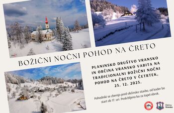 BOŽIČNI NOČNI POHOD NA ČRETO