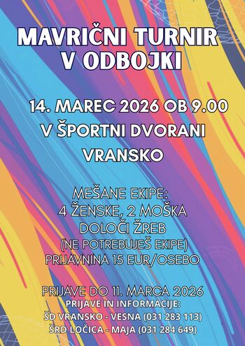 MAVRIČNI TURNIR V ODBOJKI MAVRIČNI TURNIR V ODBOJKI