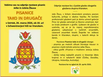 PISANICE TAKO IN DRUGAČE, odprtje razstave pisanic Jelke in Jožeta Žlausa