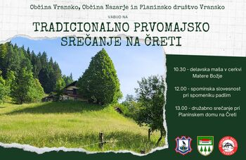 PRVOMAJSKO SREČANJE NA ČRETI