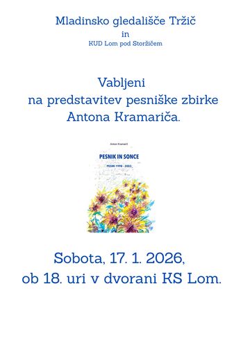 Predstavitev pesniške zbirke Pesnik in sonce 