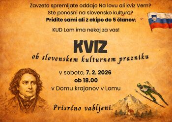 Kviz ob slovenskem kulturnem prazniku