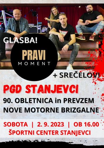 90. let PGD Stanjevci in prevzem nove motorne brizgalne