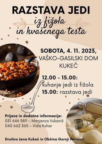 RAZSTAVA JEDI IZ FIŽOLA IN KVAŠENEGA TESTA