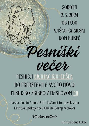 PESNIŠKI VEČER S PESNICO BRANKO KAMENŠEK