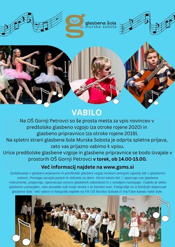 Glasbena šola Murska Sobota v Gornjih Petrovcih