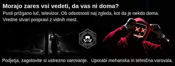 V jesenskem in zimskem času ponavadi več vlomov v stanovanjske hiše, preventivno opozorilo