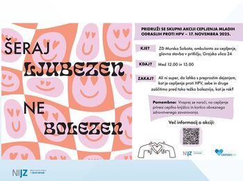 Šeraj ljubezen, ne bolezen – akcija cepljenja študentov proti HPV