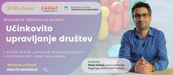 Brezplačna delavnica - učinkovito upravljanje društev Brezplačna delavnica - učinkovito upravljanje društev