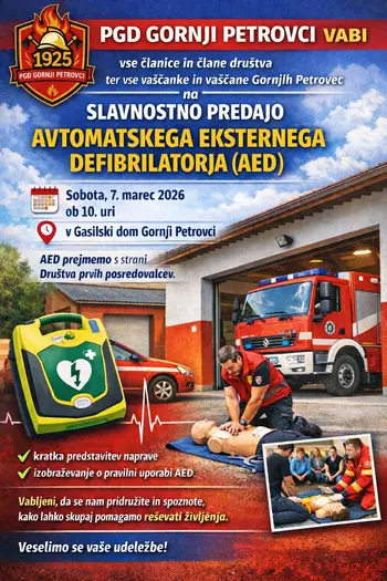 Prevzem naprave AED in izobraževanje o njegovi uporabi
