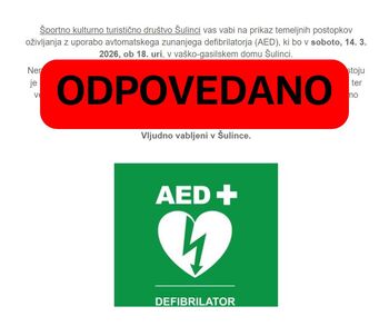 Odpovedana predstavitev AED naprave v Šulincih