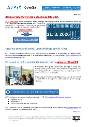 AJPES - oddaja letnih poročil AJPES - oddaja letnih poročil