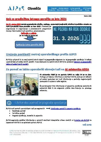 AJPES - oddaja letnih poročil