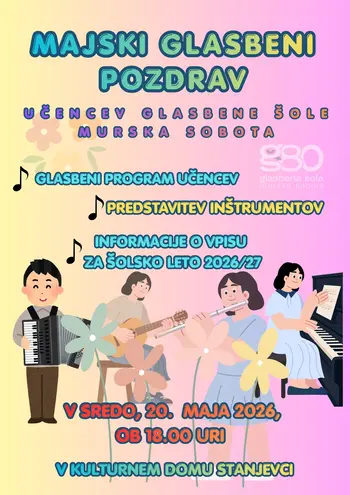 Majski glasbeni pozdrav učencev Glasbene šole Murska Sobota