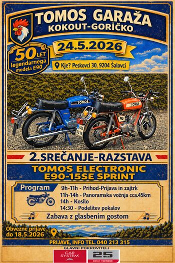Srečanje in razstava Tomos mopedov E90