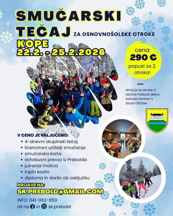 Smučarski tečaj za osnovnošolske otroke