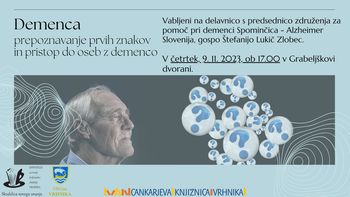 Predavanje o demenci - prepoznavanje prvih znakov in pristop do oseb z demenco