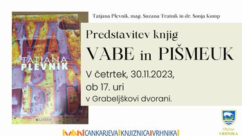 Predstavitev knjig Tatjane Plevnik – Vabe in Pišmeuk
