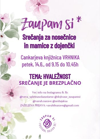 Brezplačna mesečna srečanja za nosečnice in mamice na porodniški – Anita Jakša