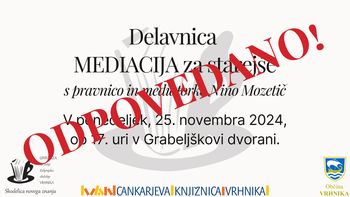 ODPOVEDANO: Delavnica mediacija za starejše