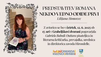 Lilijana Homovec – Predstavitev romana Nekdo vedno odide prvi