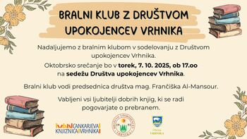 Bralni klub z Društvom upokojencev Vrhnika