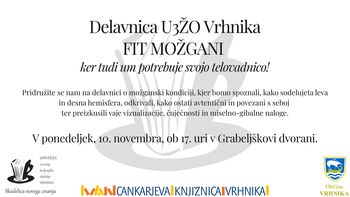 Delavnica U3ŽO Vrhnika: Fit možgani – ker tudi um potrebuje svojo telovadnico!
