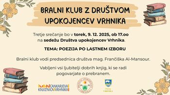 Bralni klub z Društvom upokojencev Vrhnika