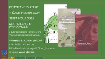 Predstavitev knjig: V času visokih trav, Šepet moje duše in Nostalgija po prihodnosti