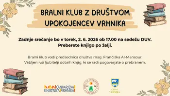 Bralni klub z Društvom upokojencev Vrhnika
