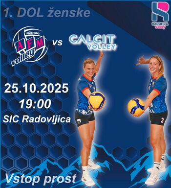 Tekma 1A ženske odbojkarske lige med AFM Volley in Calcit Volley