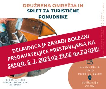 Družbena omrežja in splet za turistične ponudnike - PRESTAVLJEN!