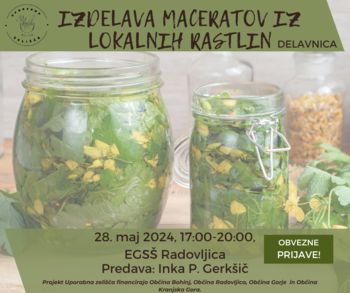 Izdelava maceratov iz lokalnih rastlin