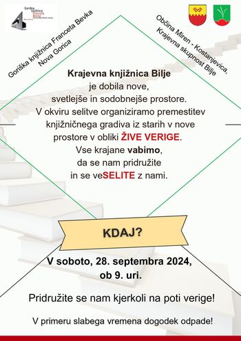 PREMESTITEV KRAJEVNE KNJIŽNICE BILJE - ŽIVA VERIGA