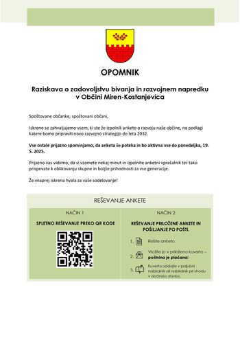 SOUSTVARJAJMO PRIHODNOST OBČINE MIREN-KOSTANJEVICA - OPOMNIK