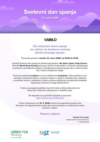 Strokovni posvet ob Svetovnem dnevu spanja Strokovni posvet ob Svetovnem dnevu spanja