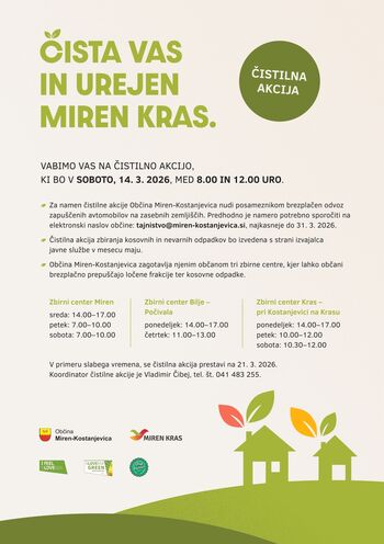 Čistilna akcija »ČISTA VAS IN UREJEN MIREN KRAS«