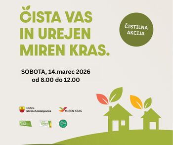 Čistilna akcija »ČISTA VAS IN UREJEN MIREN KRAS«